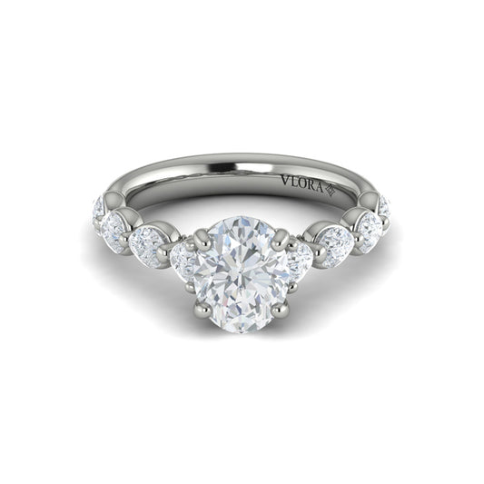 Cascade Oval Engagement Ring