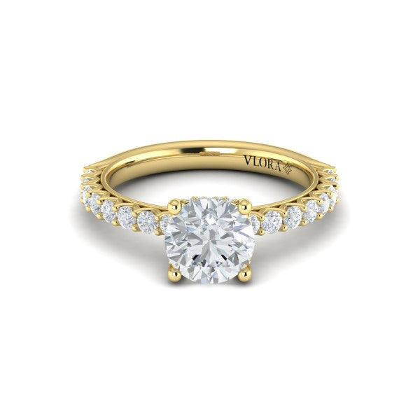 Woven Elegance Hidden Halo Round Engagement Ring