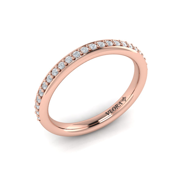 Matching Bands Wedding Band in 14K Rose Gold by Vlora Bridal