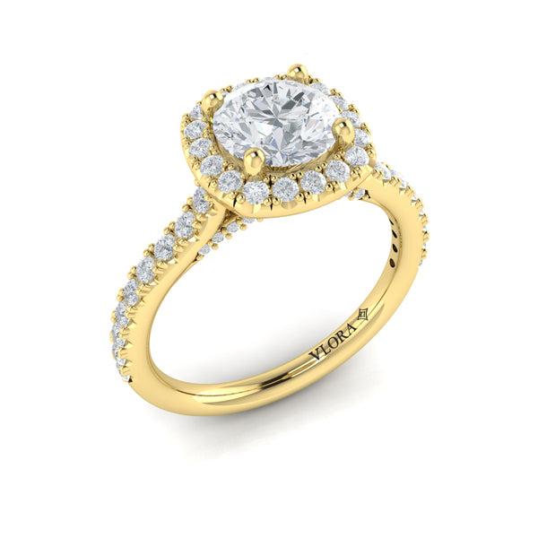 Timeless Euro Halo Round Engagement Ring