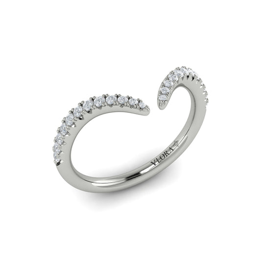 Diamond Open Chevron Ring