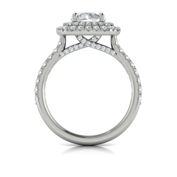 Delicate Double Halo Engagement Ring