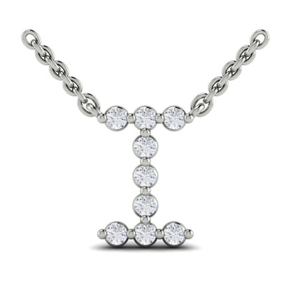 Diamond Alphabet Pendant Necklace, I