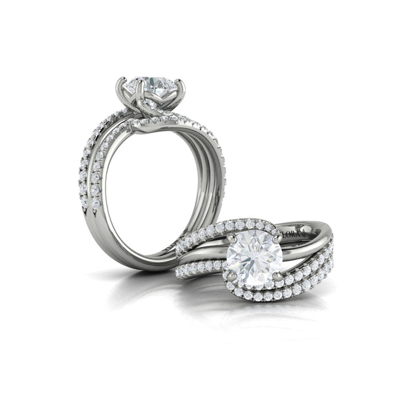 Round Classic Engagement Ring in Platinum by Vlora Bridal