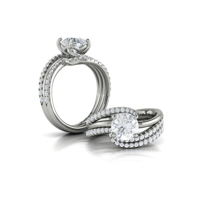 Round Classic Engagement Ring in Platinum by Vlora Bridal