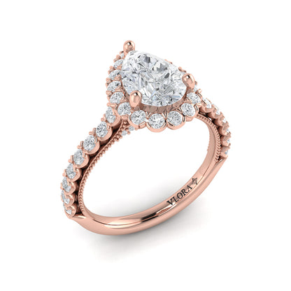 Timeless Pear Halo Engagement Ring