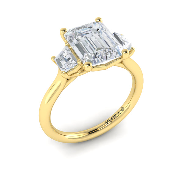 Tapestry Three Stone Emerald Cut Engagement Ring