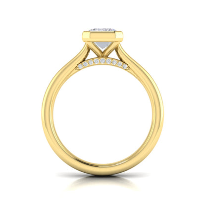 Veiled Emerald Cut Diamond Engagement Ring