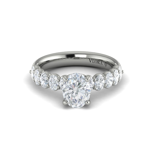 Oval Classic Engagement Ring in Platinum by Vlora Bridal