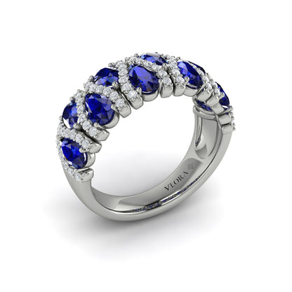 Multi Diamond and Sapphire Statement Ring
