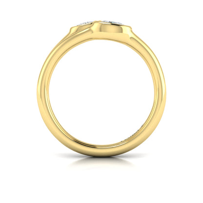 Double Oval Bezel-Set Diamond Ring