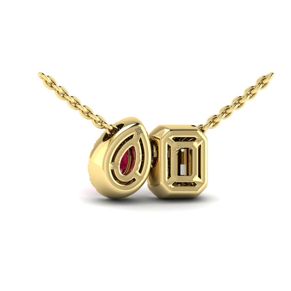 Diamond and Ruby Toi et Moi Pendant