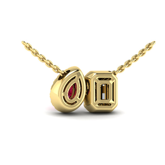 Diamond and Ruby Toi et Moi Pendant