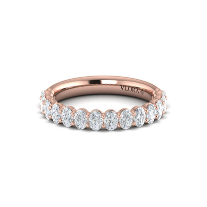 Elegant Oval Shared Prong Stackable Band