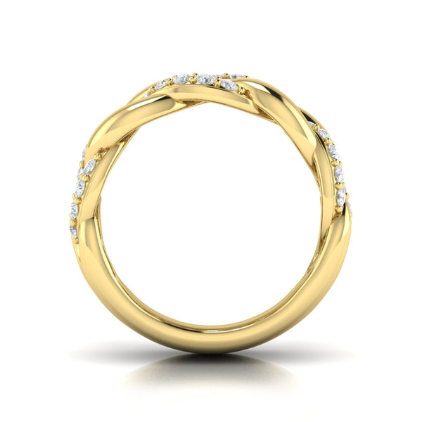 Diamond Interlacing Link Ring