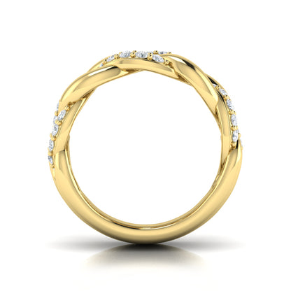 Diamond Interlacing Link Ring