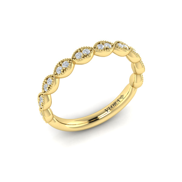 Matching Bands Wedding Band in 14K Yellow Gold by Vlora Bridal