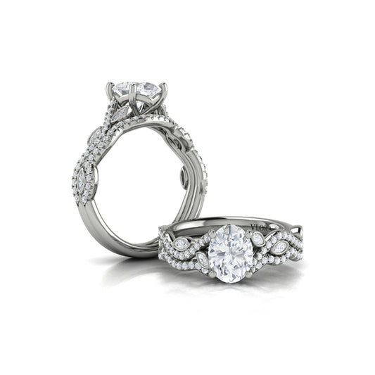 Matching Bands Wedding Band in 14K White Gold by Vlora Bridal