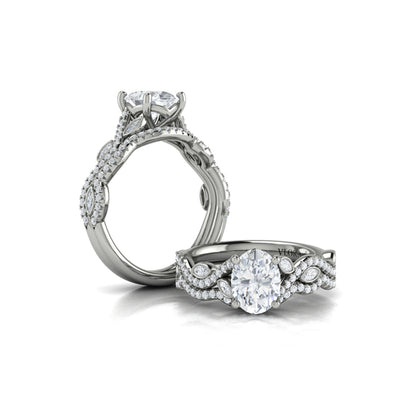 Botanical Oval Engagement Ring