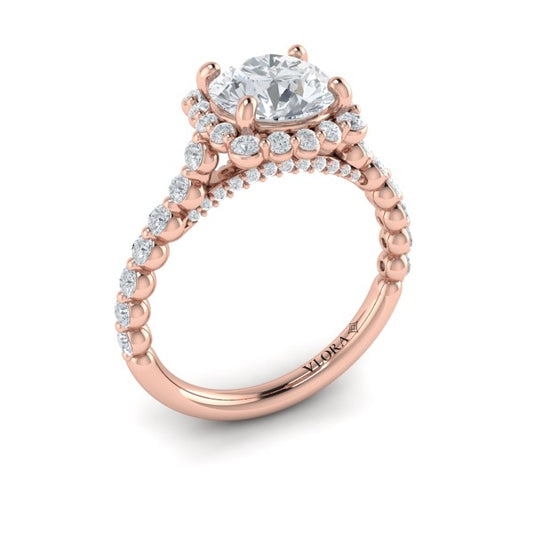 Floating Halo Round Engagement Ring