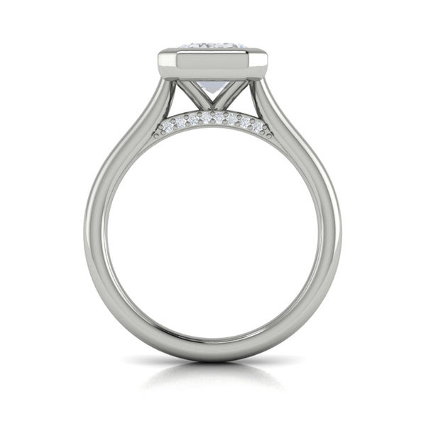 Bold Bezel Emerald Cut Engagement Ring