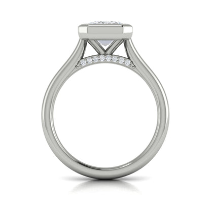 Bold Bezel Emerald Cut Engagement Ring