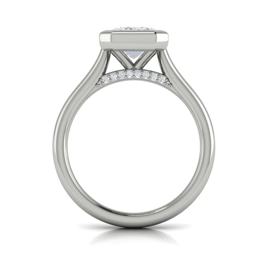 Bold Bezel Emerald Cut Engagement Ring