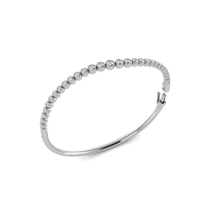 Graduated Bezel Set Diamond Bangle