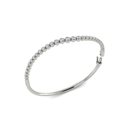 Graduated Bezel Set Diamond Bangle