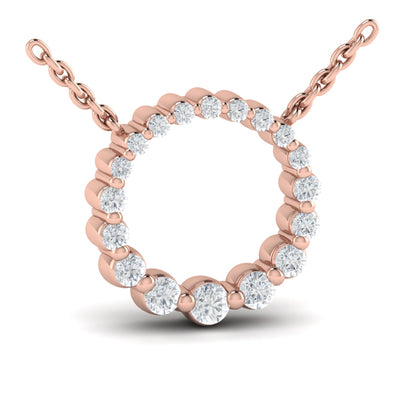 Graduated Diamond Circle Necklace