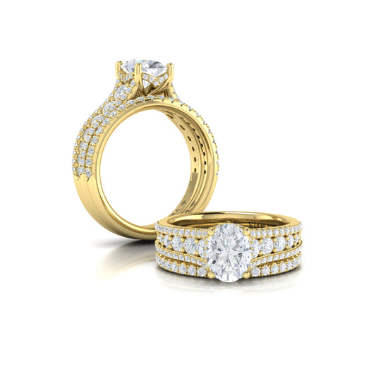 Matching Band for Bold Cathedral Oval Diamond Engagement Ring