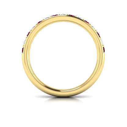 Delicate Ruby and Diamond Stackable Band