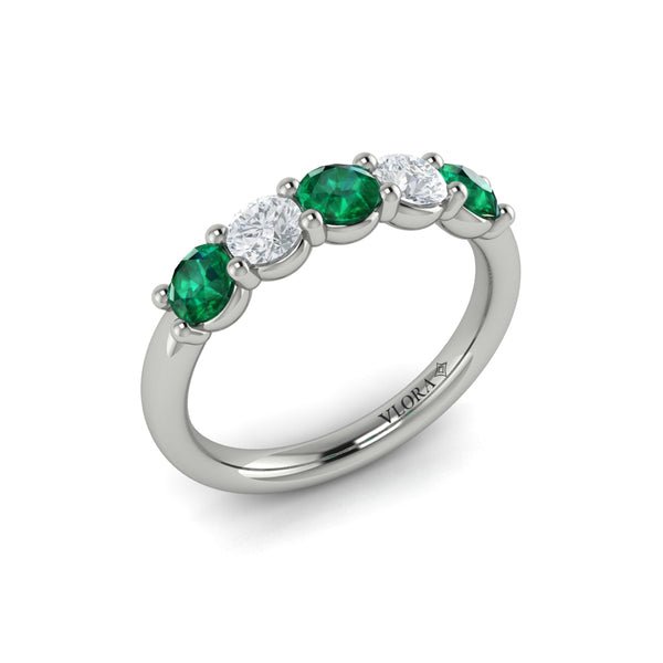Colored Bands Wedding Band in Platinum by Vlora Bridal