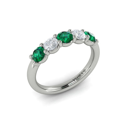 Colored Bands Wedding Band in Platinum by Vlora Bridal