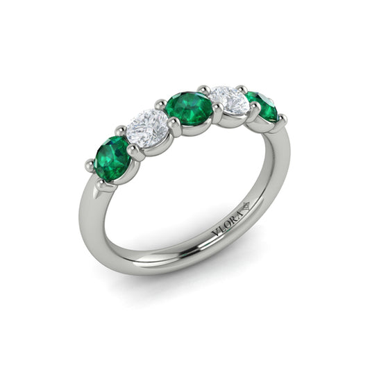 Colored Bands Wedding Band in Platinum by Vlora Bridal