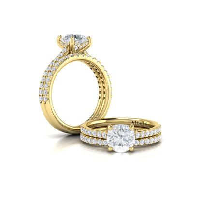 Classic Cathedral Engagement Ring with a Hidden Halo