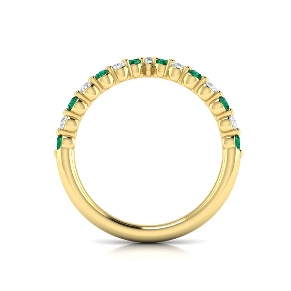 Diamond and Emerald Chevron Ring