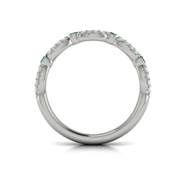 Diamond and Emerald Cascade Band