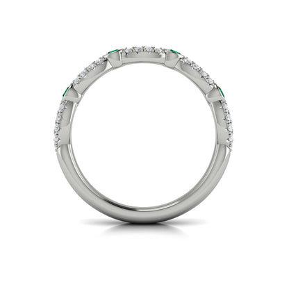 Diamond and Emerald Cascade Band