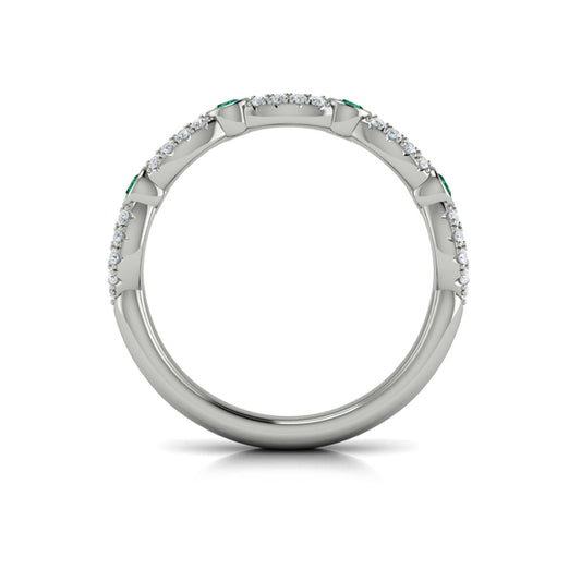Diamond and Emerald Cascade Band