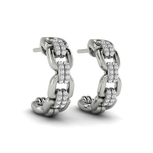 Linked Curves with Diamond Accent Earrings