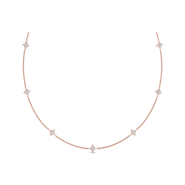 Diamond Cluster Multi Vlora Star Pendant Necklace