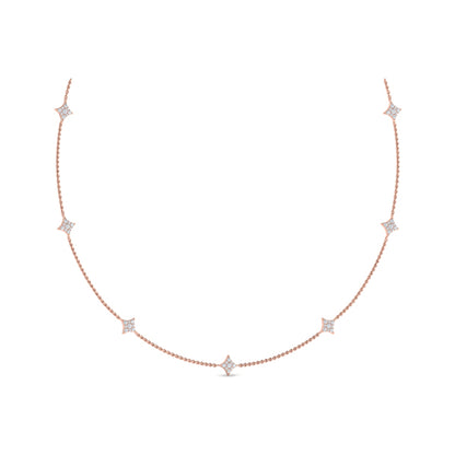 Diamond Cluster Multi Vlora Star Pendant Necklace