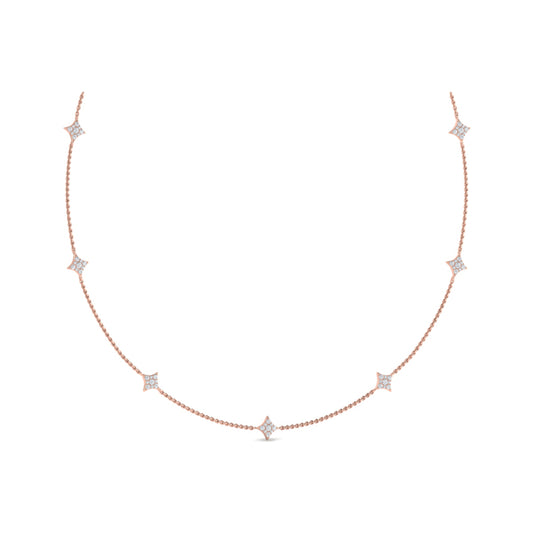 Diamond Cluster Multi Vlora Star Pendant Necklace