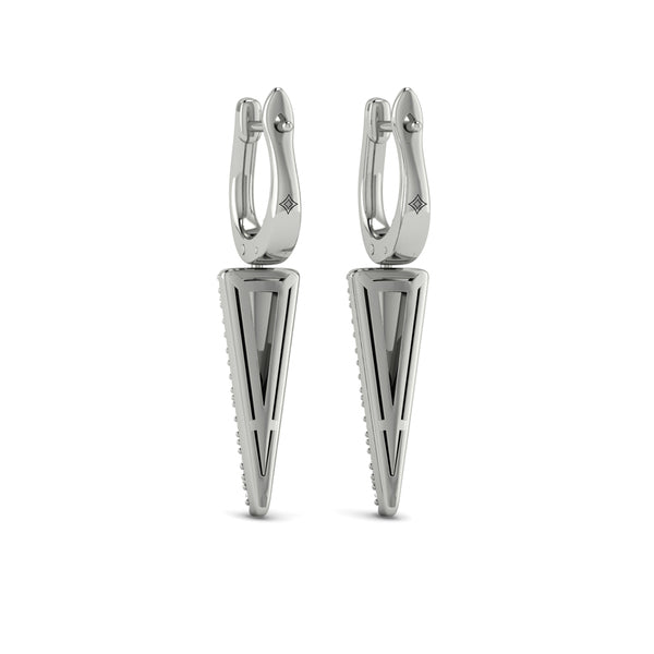 Diamond Trinity Drop Huggie Earrings