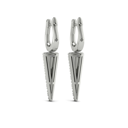 Diamond Trinity Drop Huggie Earrings
