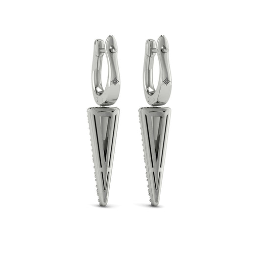 Diamond Trinity Drop Huggie Earrings