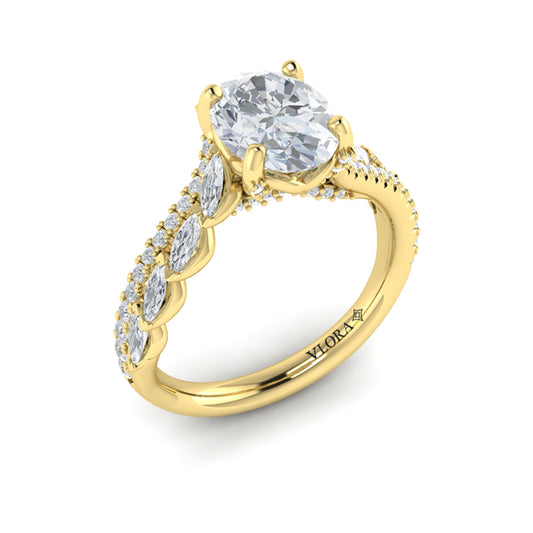 Bypass Oval Engagement Ring