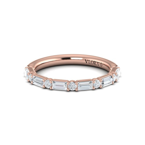 Matching Bands Wedding Band in 14K Rose Gold by Vlora Bridal