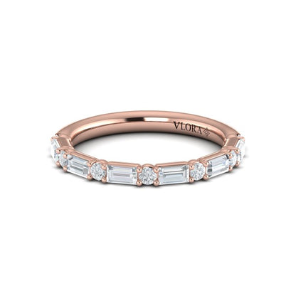 Matching Bands Wedding Band in 14K Rose Gold by Vlora Bridal